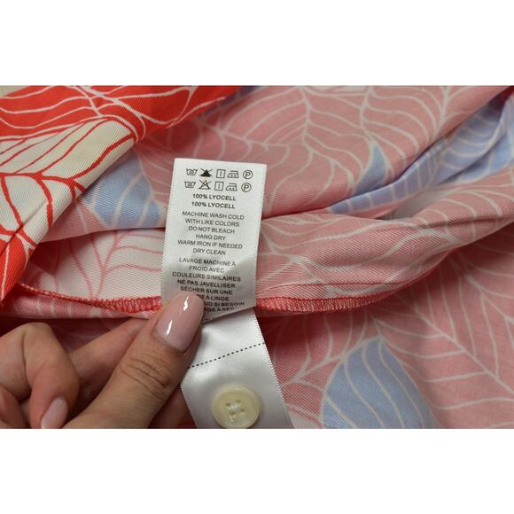 Untuckit Women's Red Lyocell Leaf Print Wrap Skirt Midi Regular Size S - Picture 7 of 8